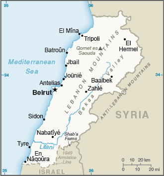 Lebanon Map