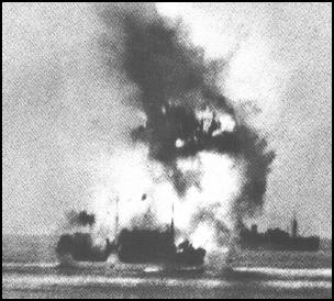 Bombs fall on the Malta convoy